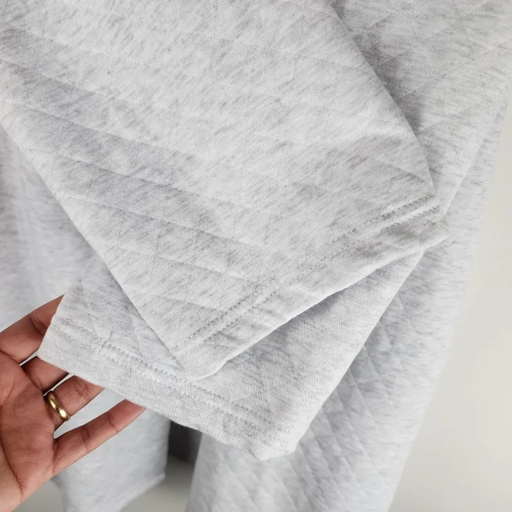 NWT Daydream by Berkshire Quilted Robe Light Grey Pockets Cotton Blend Size L Size L - Image 6