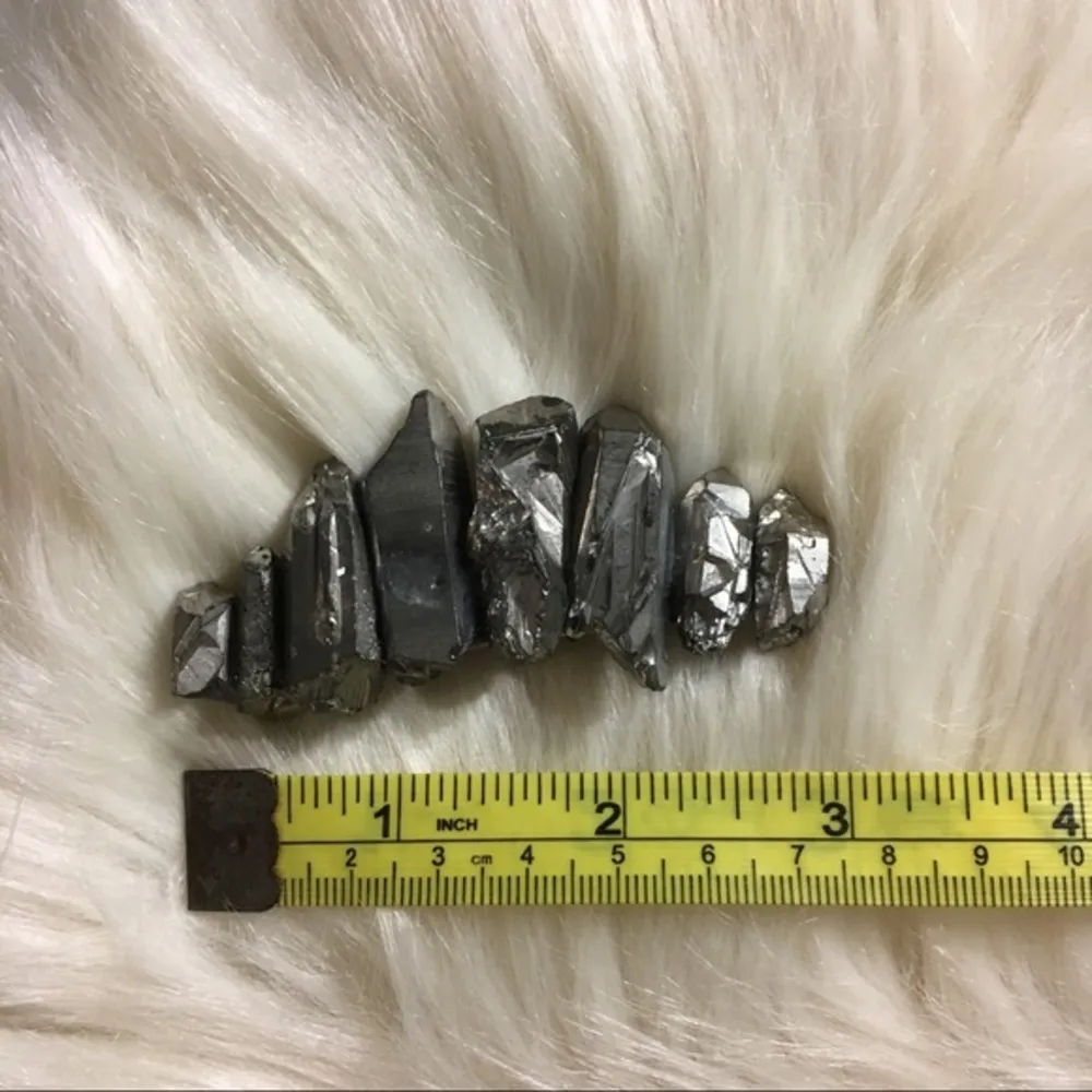 PEWTER Quartz Crystal Boho Hair Barette Clip Silver - Image 7