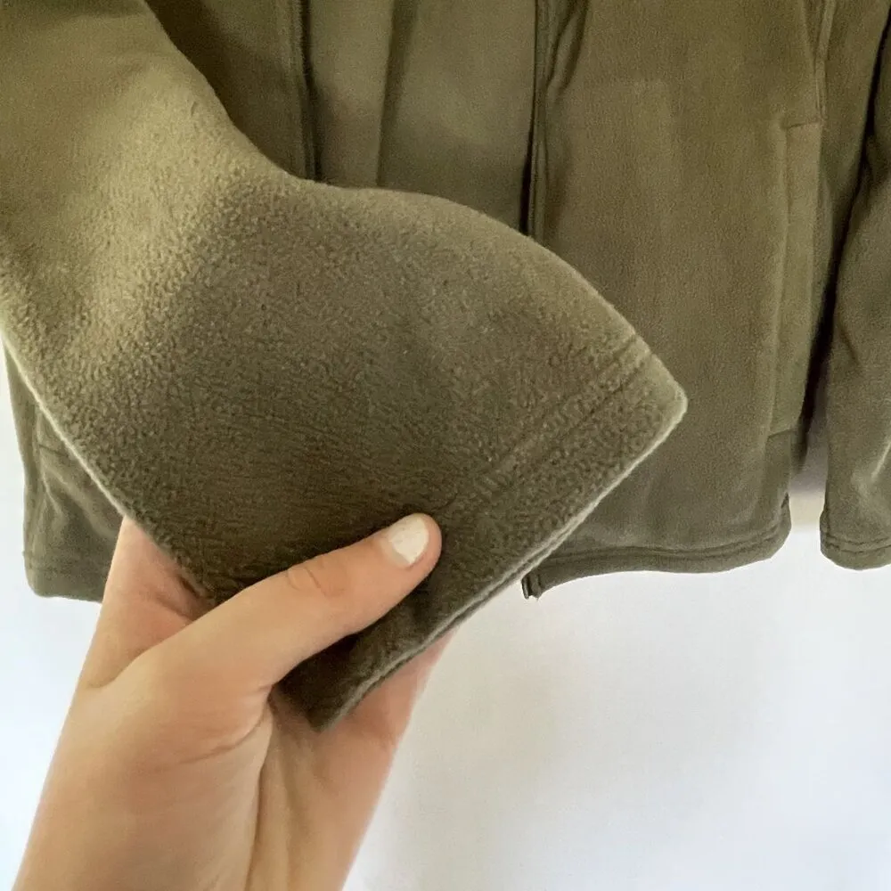 NWT Lands' End forest moss green full zip fleece sweater casual warm soft small - Image 3