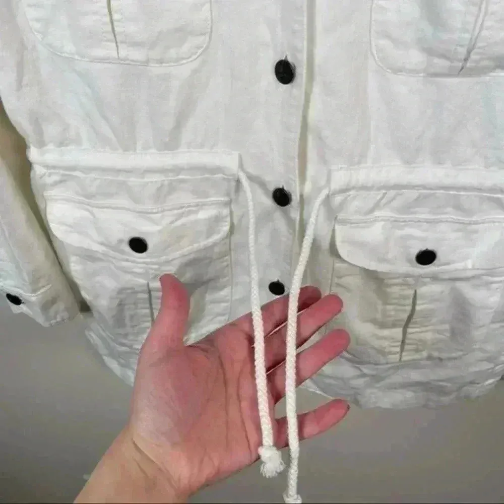 Faherty ‎ White Linen And Cotton Utility Jacket - Image 6