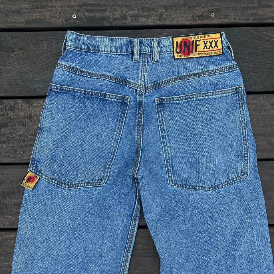 Vintage Y2K UNIF Carpentar Jeans High Rise Blue Medium Wash Denim Pants - Image 2