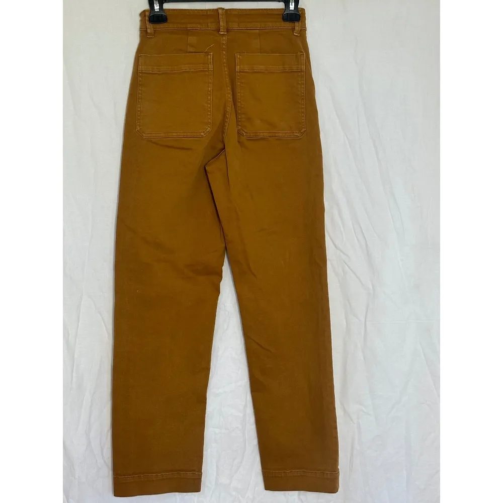 Everlane Wide Leg Crop Pants High Rise Casual Trousers Brown Size 00 - Image 2