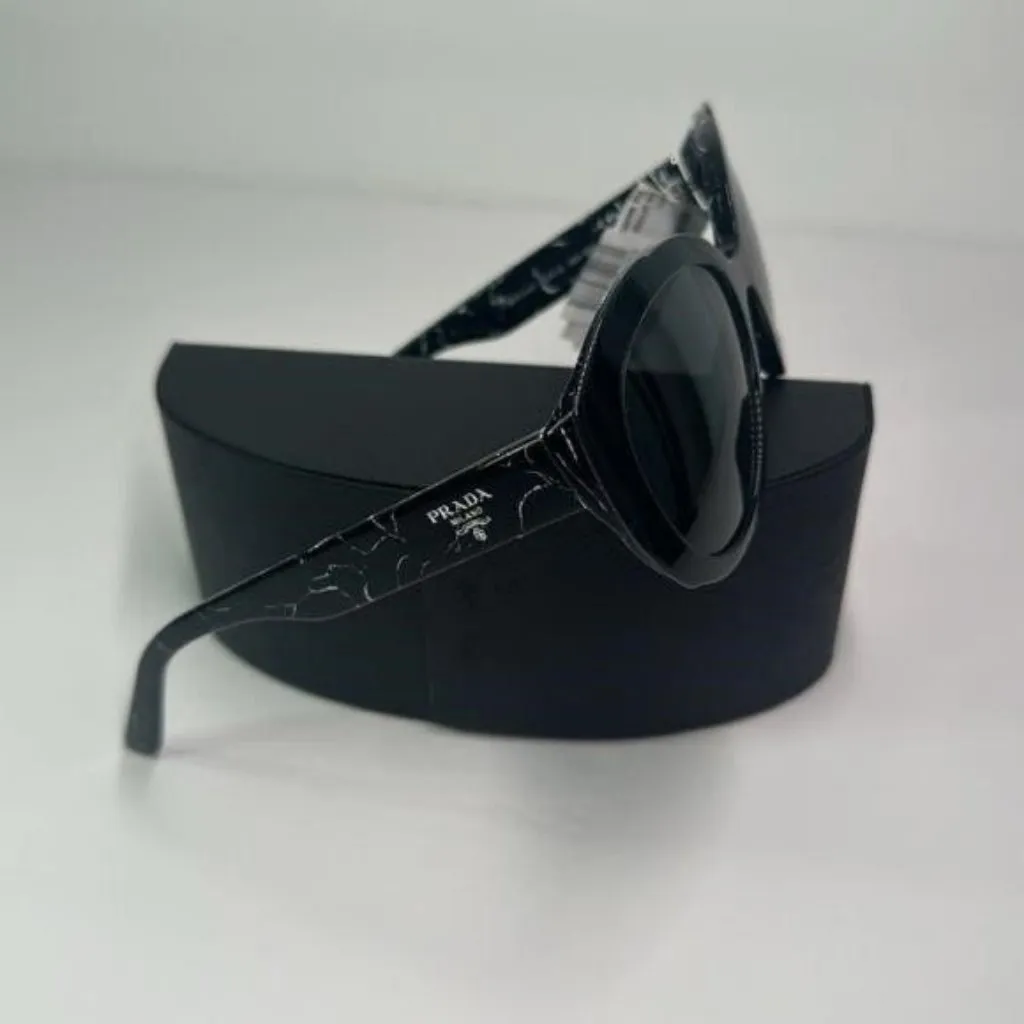 New Authentic- PRADA Dark Grey Cat Eye Ladies Sunglasses PR 01YS 09V5S0 54 - Image 11