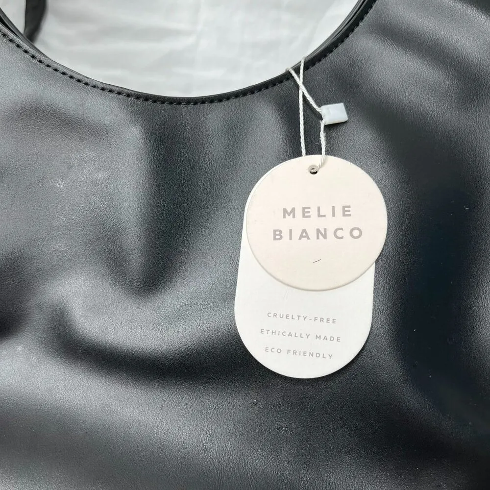 Melie Bianco Vegan Leather Black Danni Large Convertible Hobo Bag - Image 3