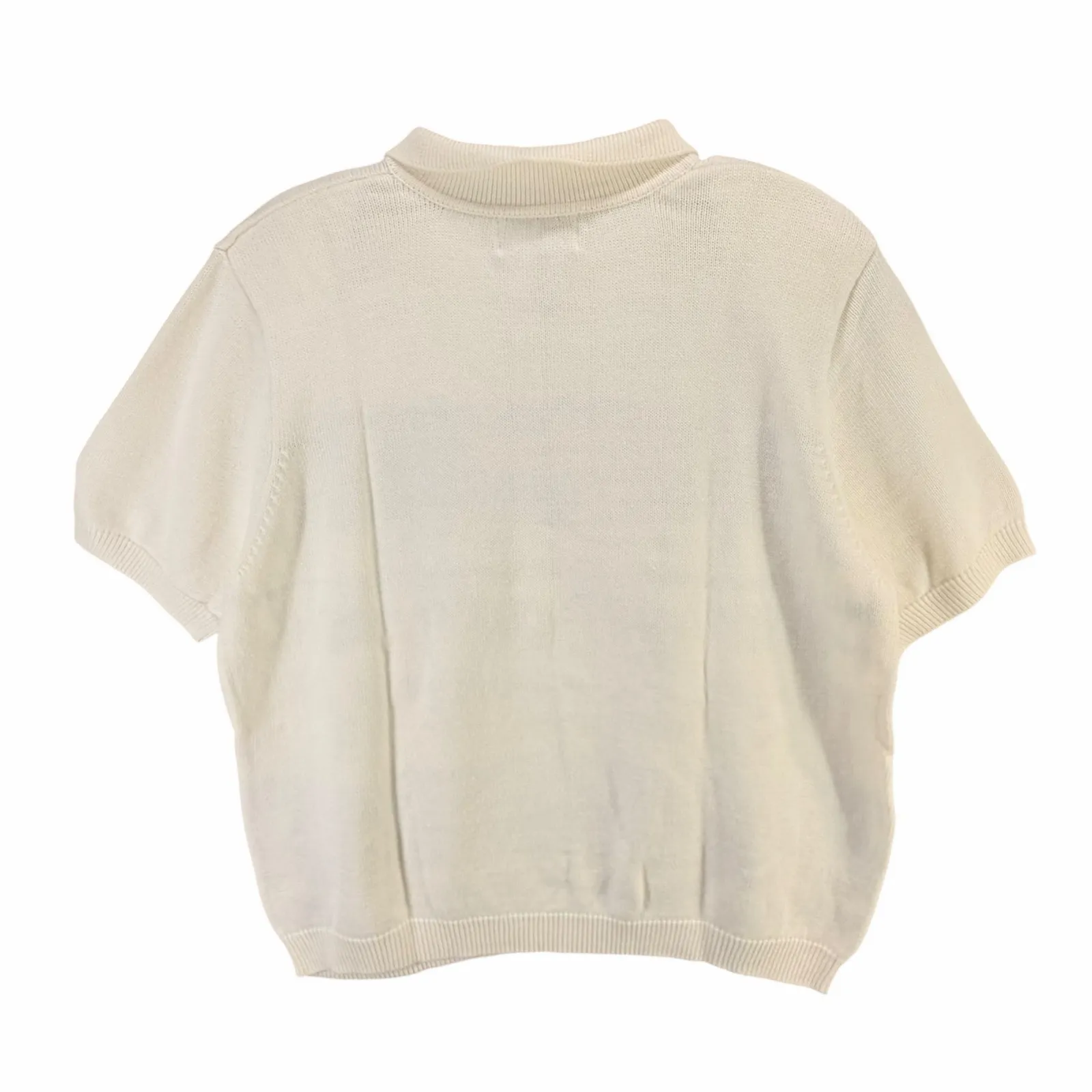 Vintage Y2K Alfred Dunner Sweater XL Cream Embroidered Cottage Bloomcore Granny Blue - Image 5