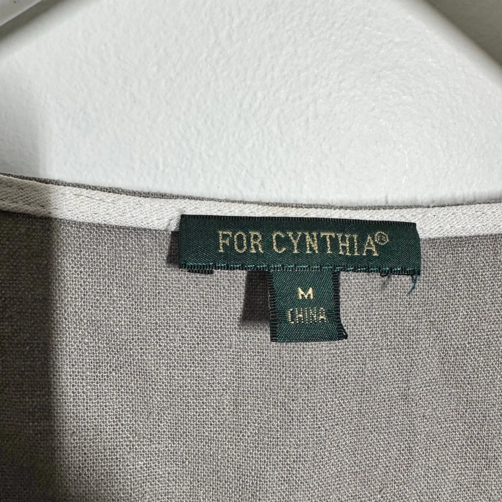 For Cynthia Shirt Dress Womens M Linen Blend Shift Black Gray White Lagenlook - Image 7