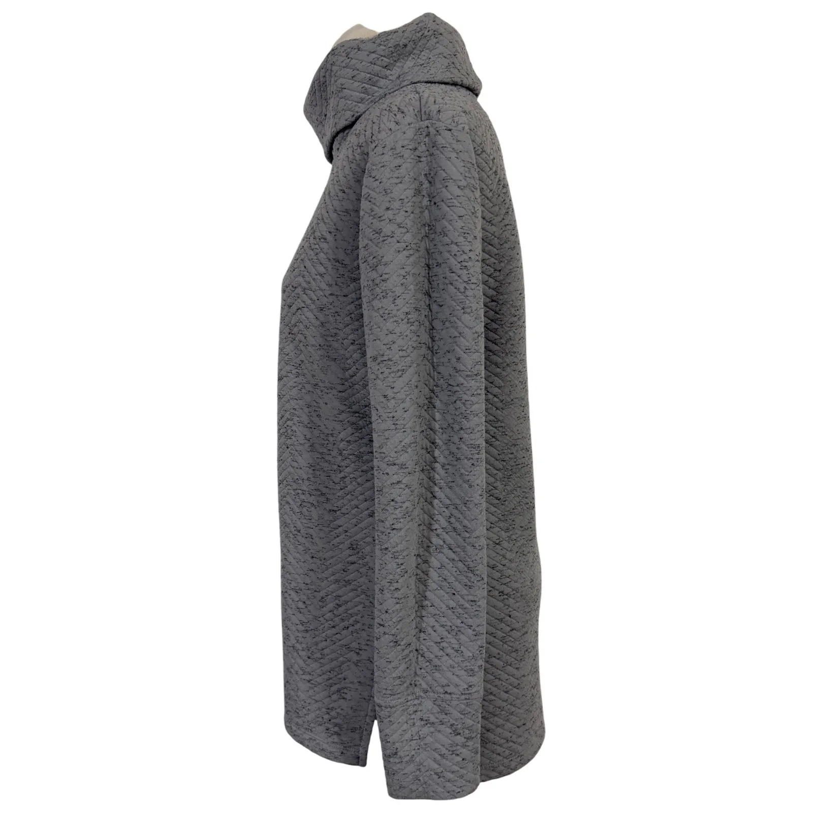 RBX Quilted Chevron Tunic Turtleneck Sweater Women M Gray Long Sleeve Casual Size undefined - Image 2