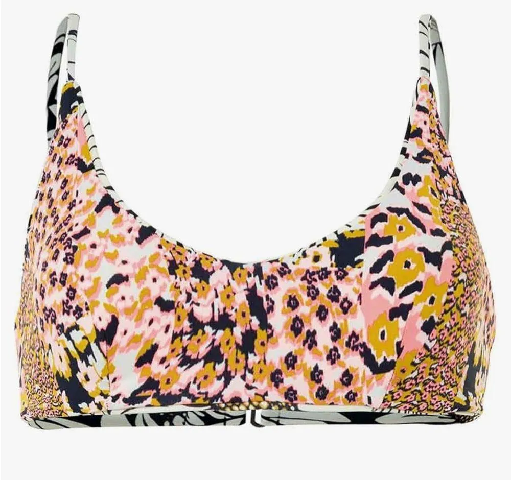 Maaji Daisy Floral Blush Sporty Bralette Bikini Top small NEW - Image 3