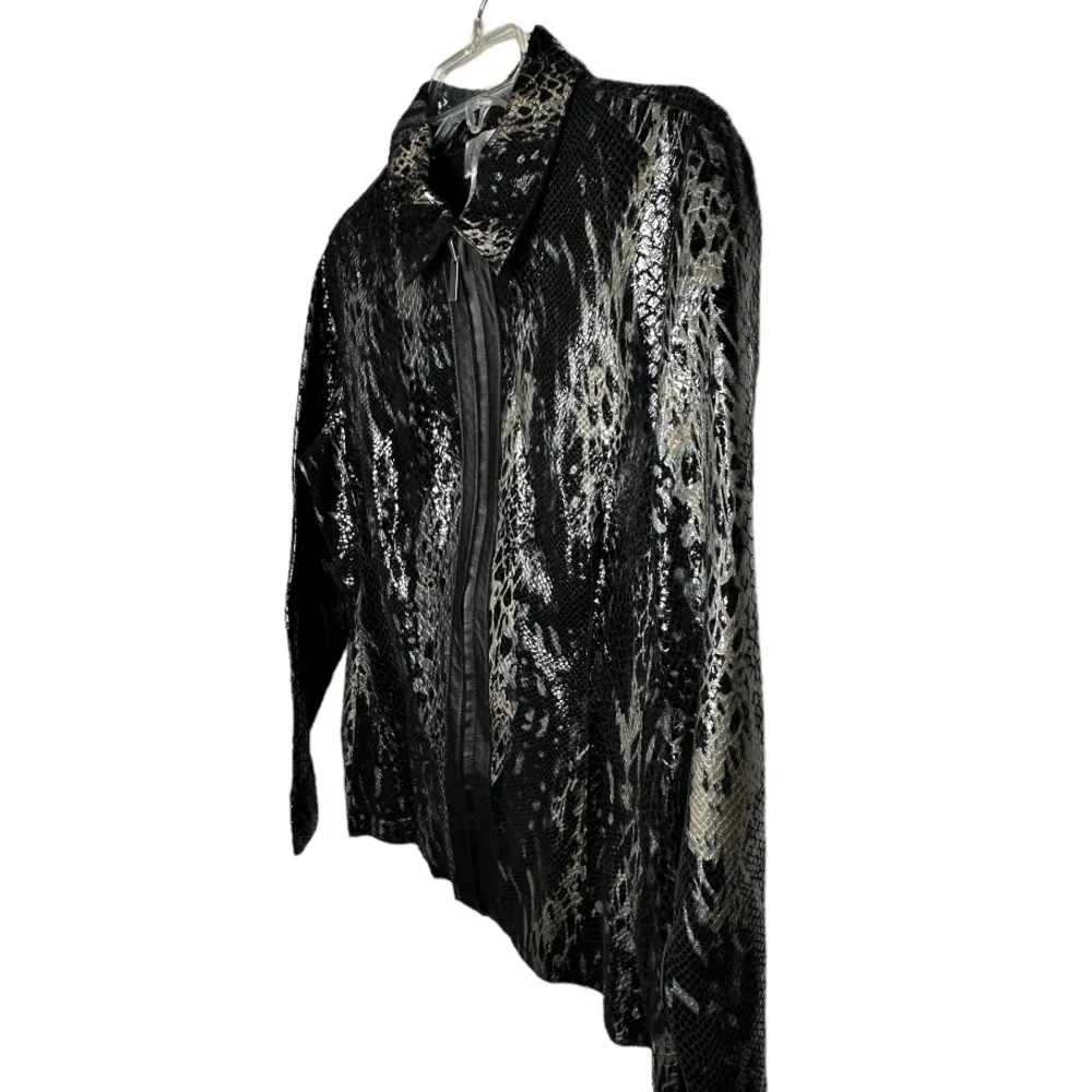 Chico's  Authentic Leather Lizard Print‎ Jacket - Image 3