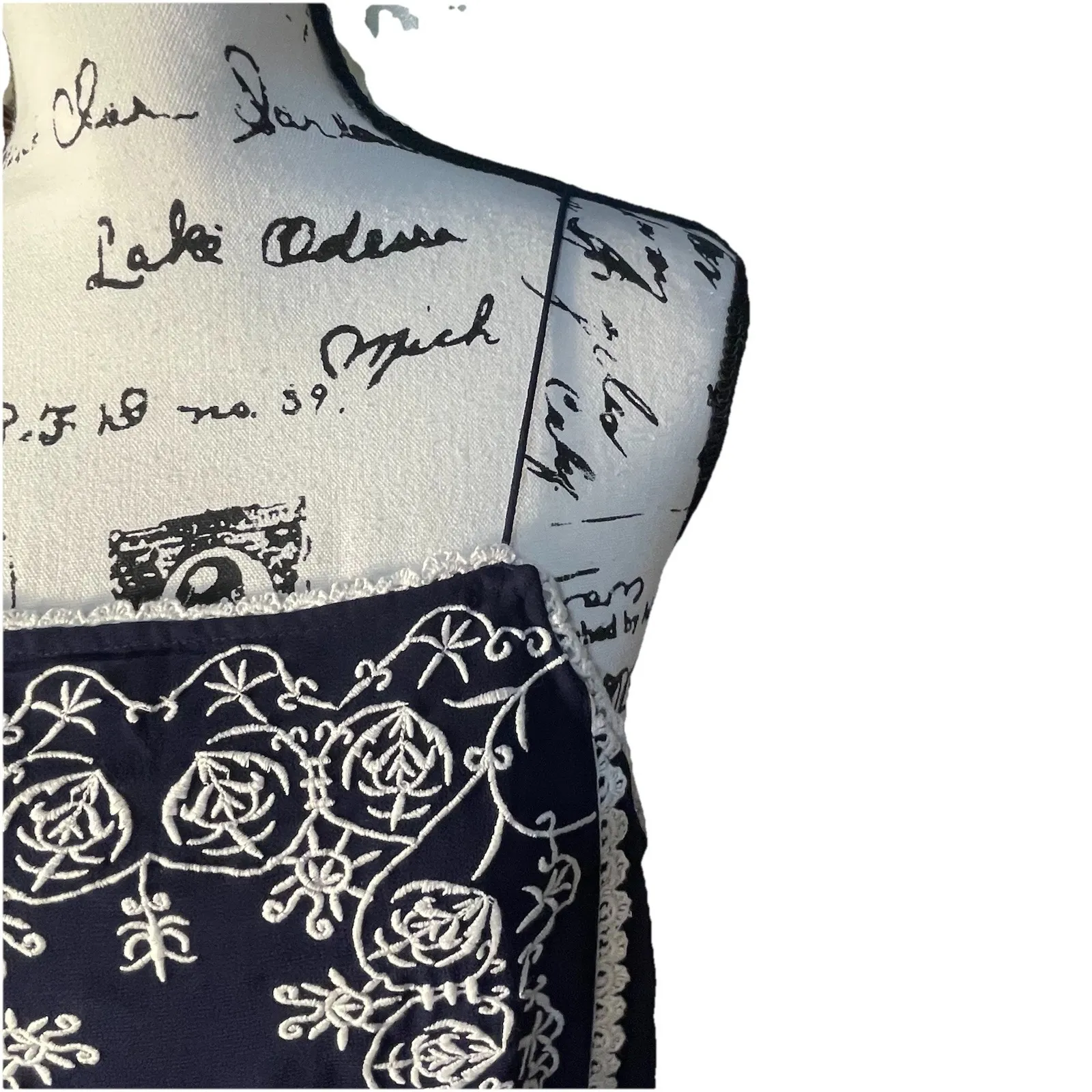 Miss Selfridge Navy Embroidered Romper‎ Petite Women's Size 10 Boho Festival - Image 3