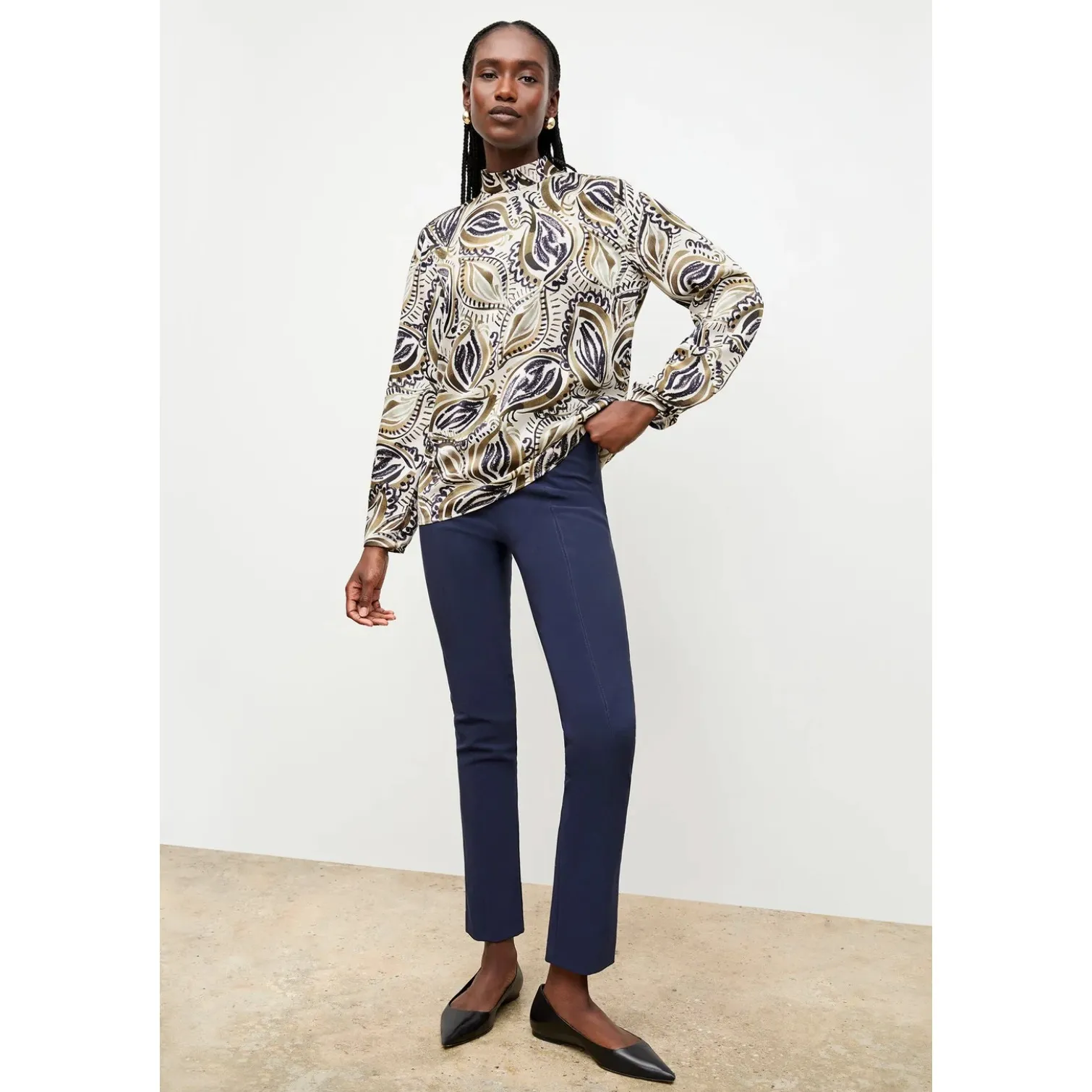 MM Lafleur The Foster Cigarette Pant - PowerStretch Size 16 Dark Navy - Image 3