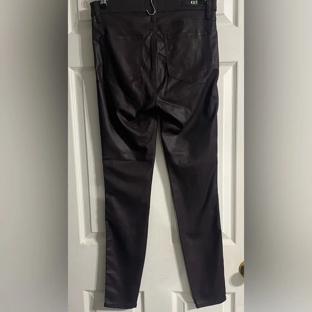 Wine Mia Coated Hi-Rise Fab AB Toothpick Skinny Pant. - Image 7