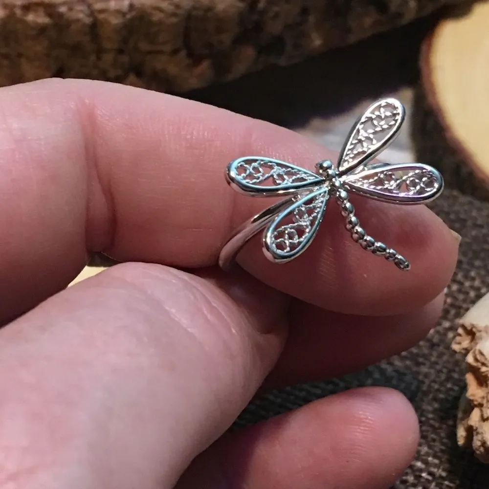 Dragonfly sterling silver ring - Image 4
