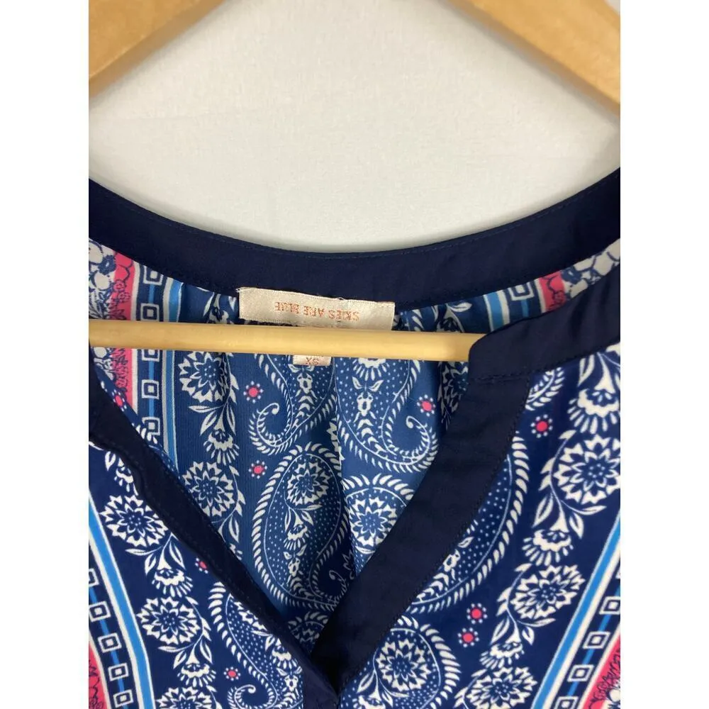 Skies are Blue Anthro Patterned V Neck Tank Size XS - Image 6