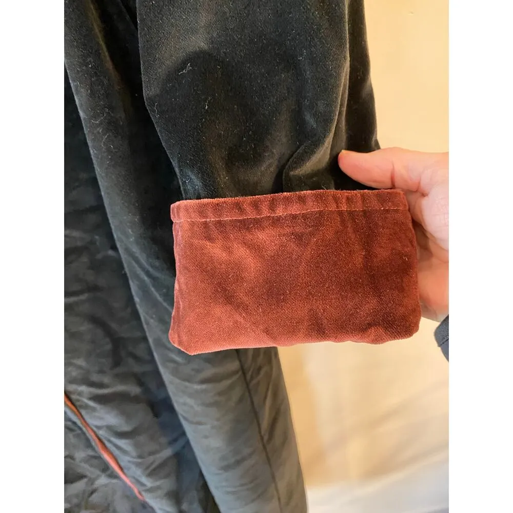 Vintage 80s Monika Turtle Black Velvet Evening Long Swing Coat Womens Size Small - Image 3