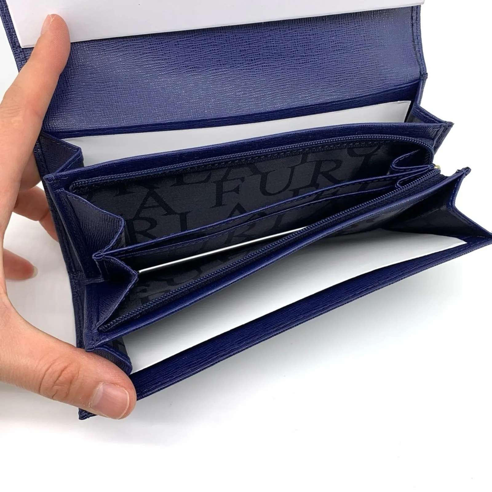 NWT FURLA Classic XL Bifold Wallet Navy Blue - Image 5