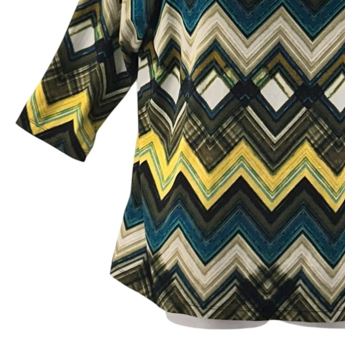 Susan Graver Liquid Knit Blouse Blue XL - Image 5