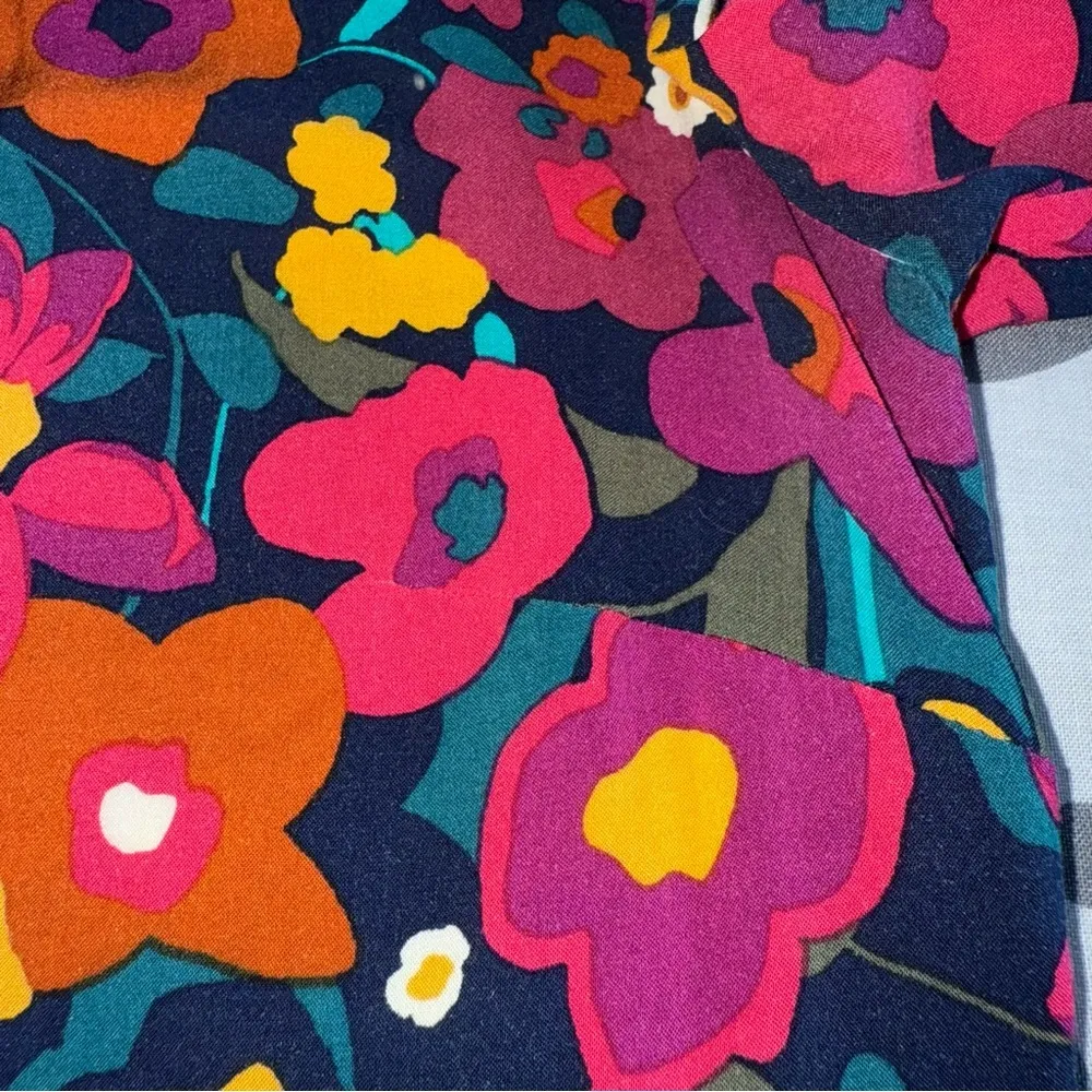 Talbots Multicolor Floral Long Sleeve Flowy Blouse XS BLUE PINK YELLOW‎ GREEN - Image 5