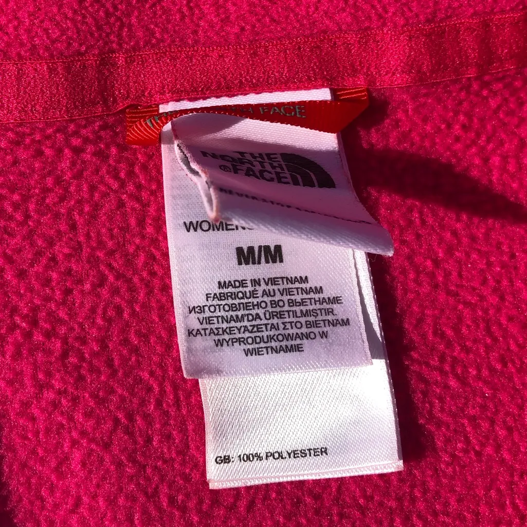 north face | medium pink quarter zip fleece jacket - Image 3