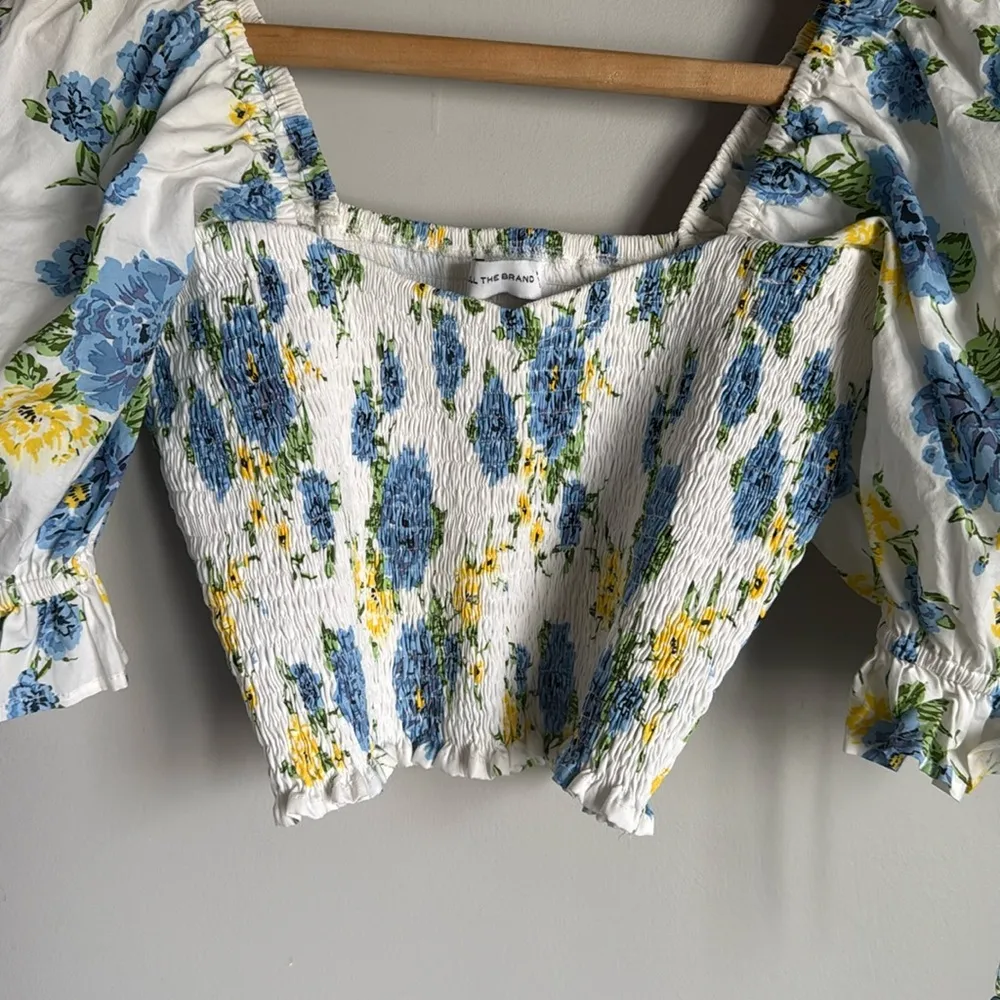 FAITHFULL THE BRAND Palmora Top in Velma Floral Blue  2 - Image 4