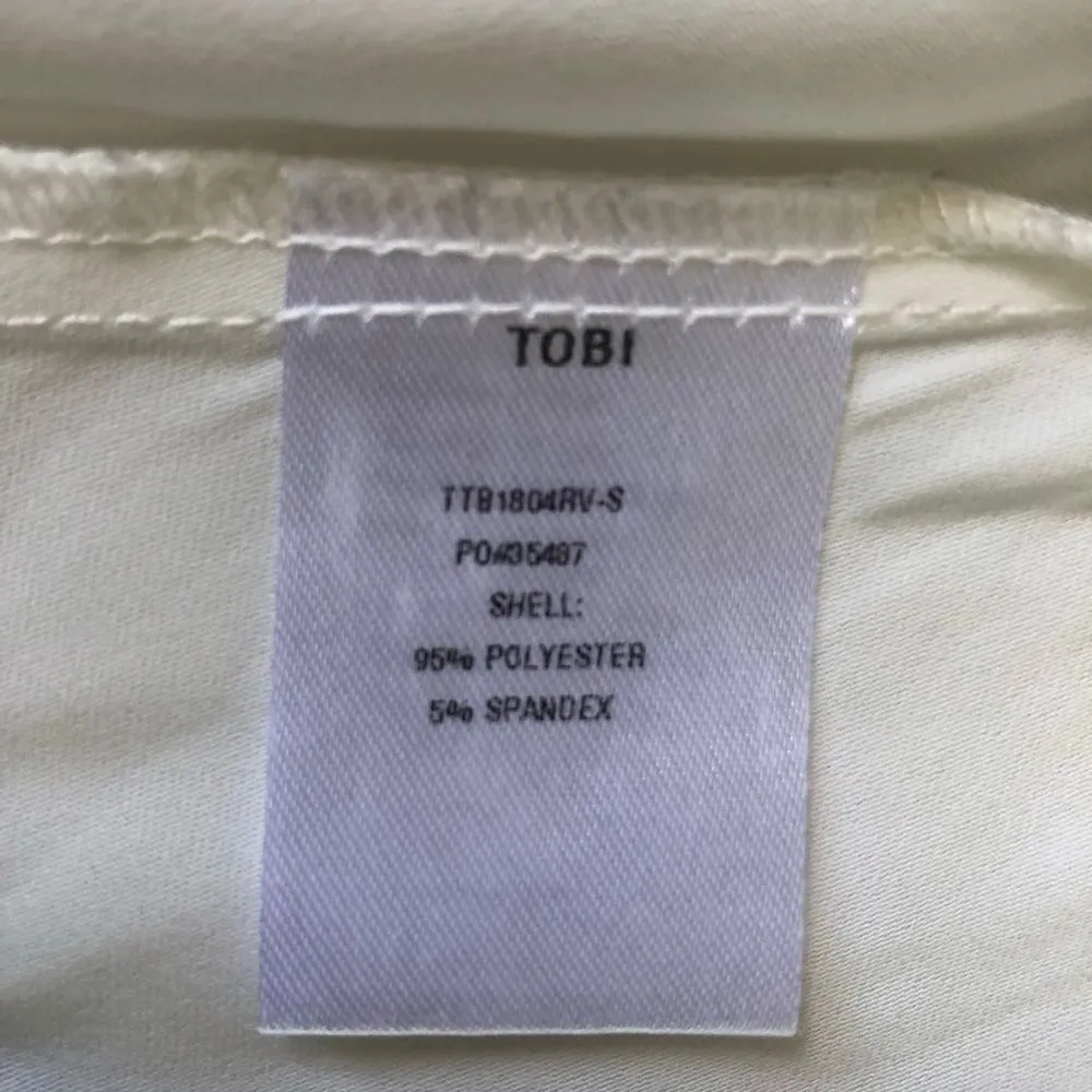 Tobi White Layered Ruffled Adjustable Tie Strap Cropped Blouse - Image 7