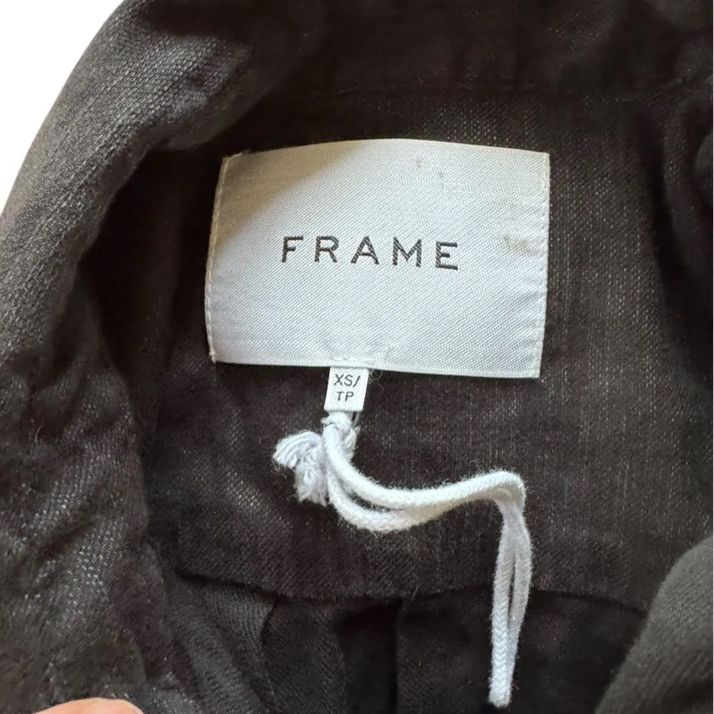 FRAME Voluminous Twist Crop Blouse In Noir XS NWOT - Image 5