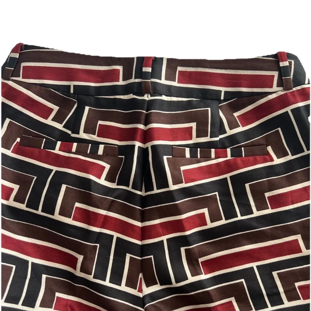 Kate Spade Florence Broadhurst Black Red Geometric Patterned Rare Pants Size 00 - Image 8