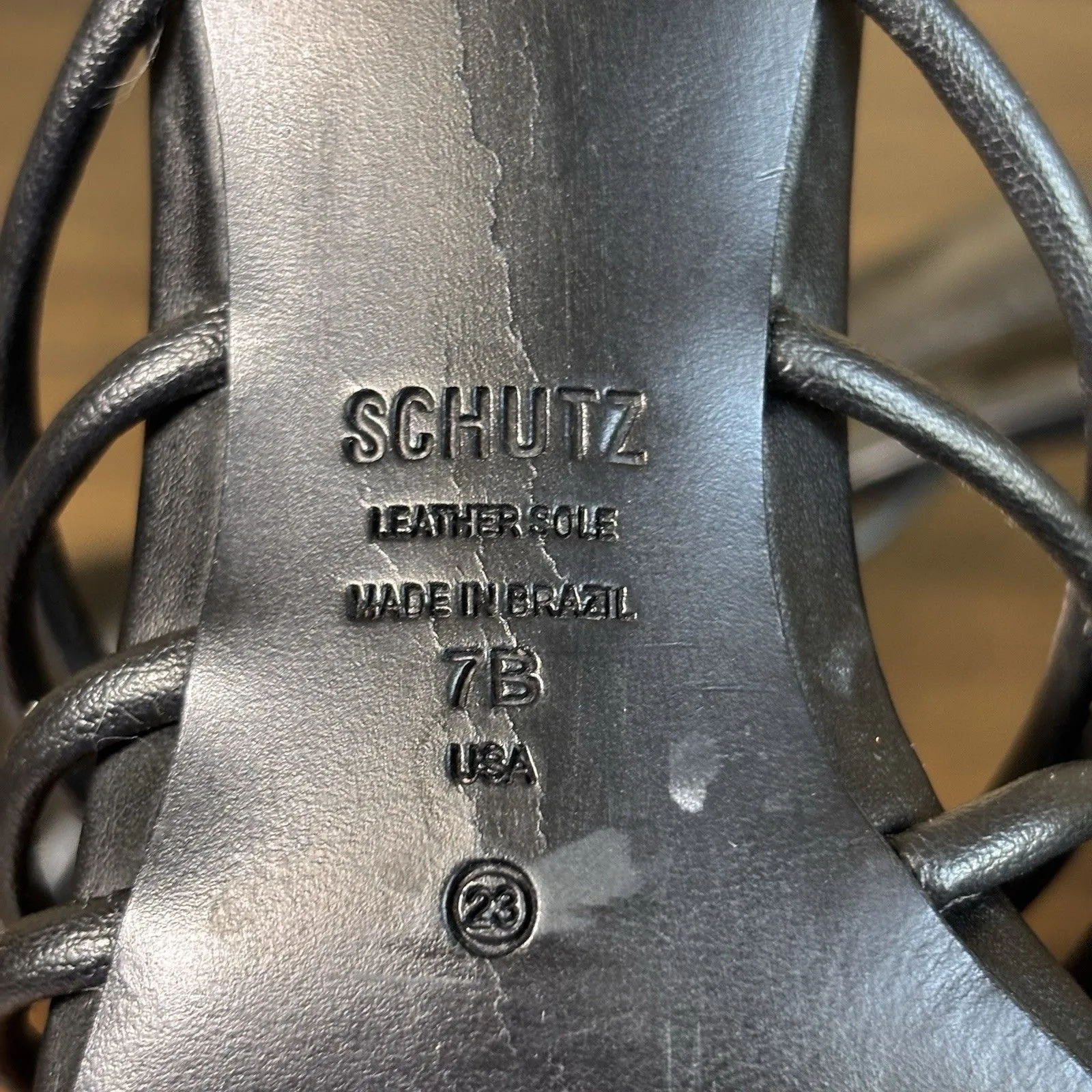 Schutz Women's Malta Mule Sandal Black Leather Womens size 7 B - Image 8