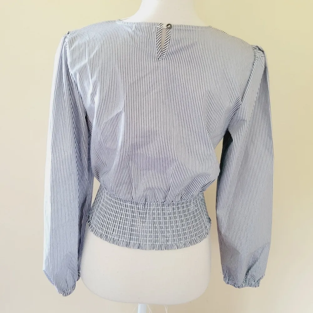 Love, fire striped lace up blouse size small - Image 4