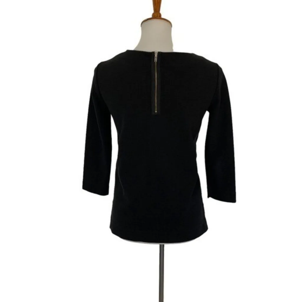 Madewell Top XS Black White Colorblock Long Sleeve Modern‎ Minimalist - Image 4