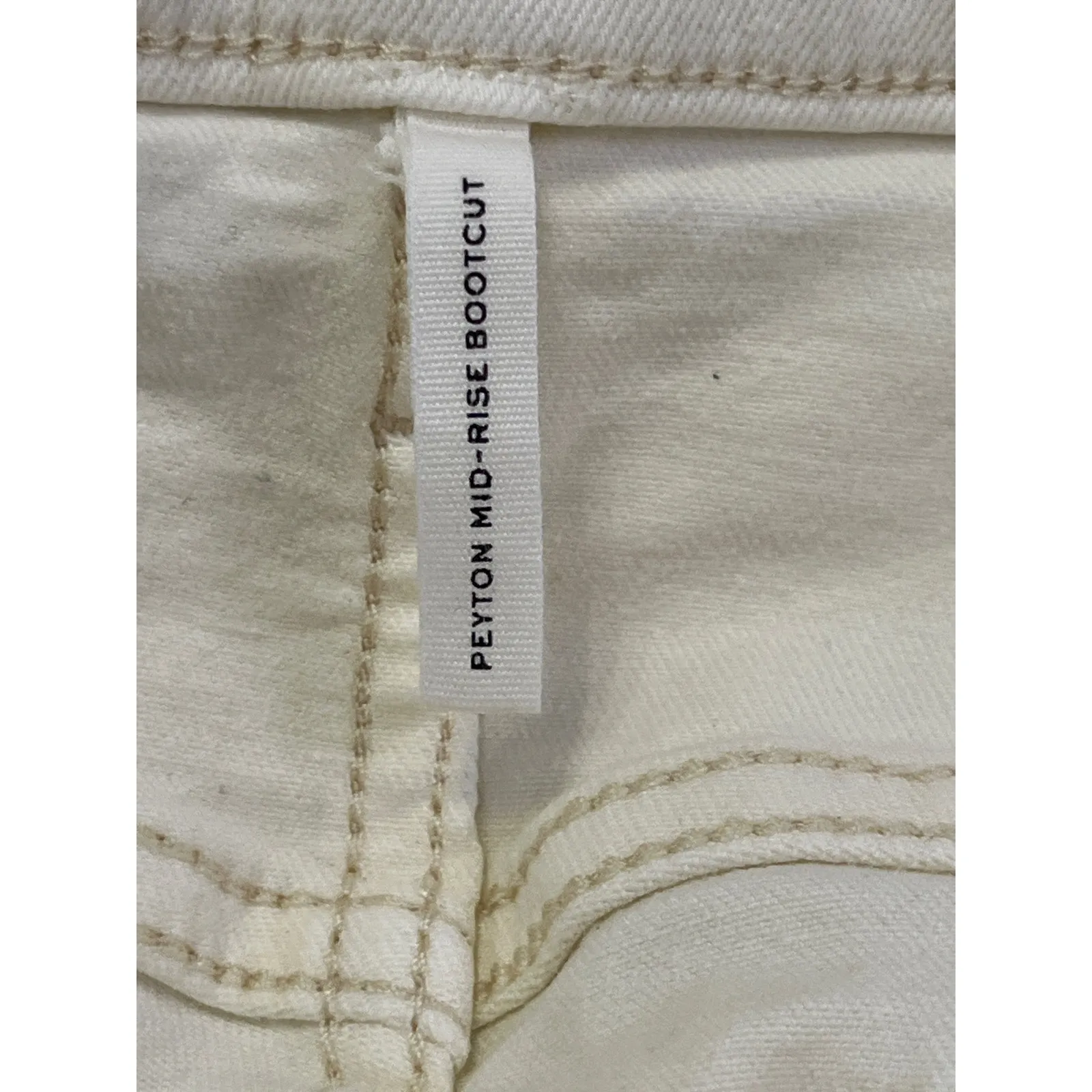 Rag & Bone Peyton Mid Rise Bootcut Jeans Ecru White Denim Sz 29 - Image 3