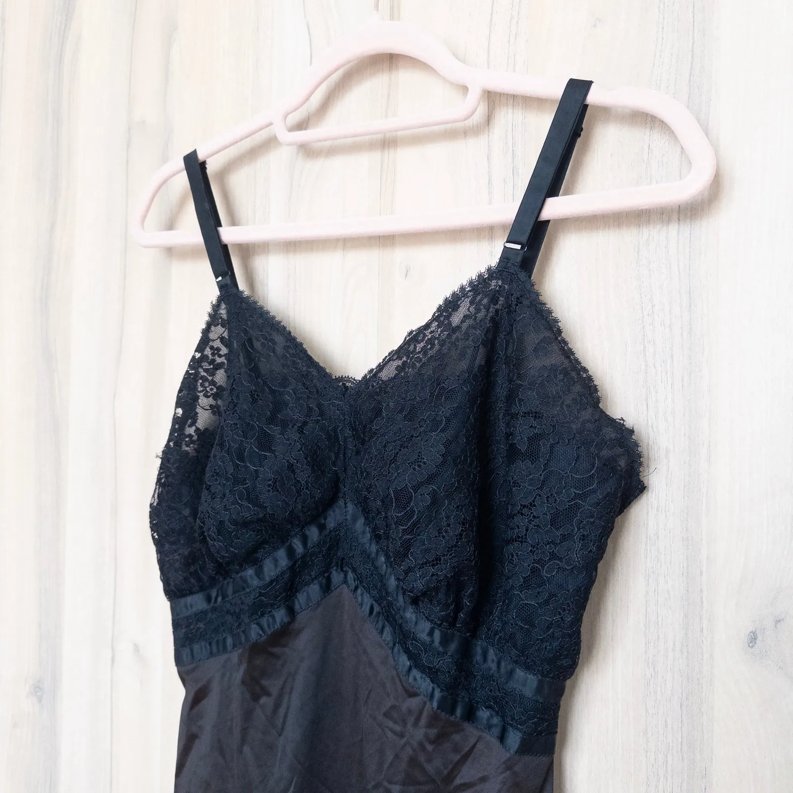 VTG Womens Lace Slip Dress Size S Brown Black Midi Y2K Whimsigoth Fairy Grunge - Image 4