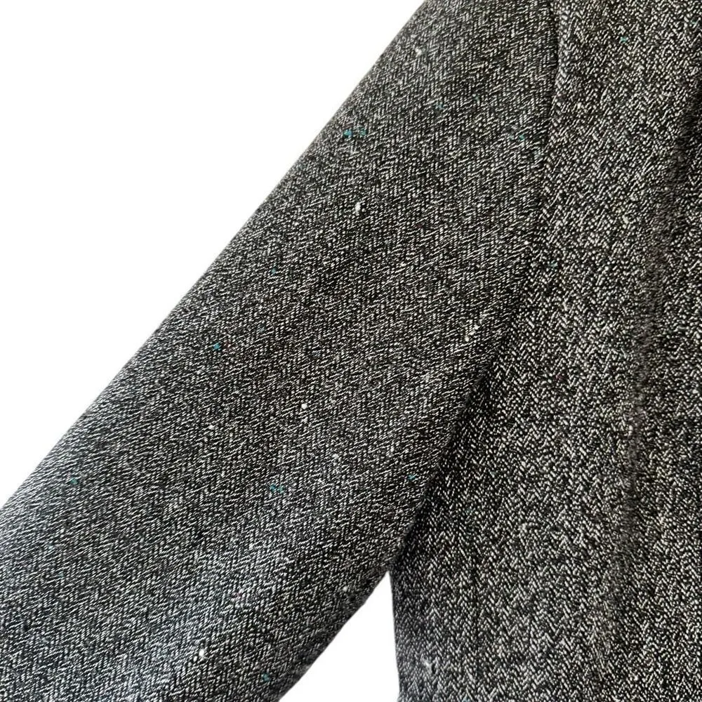 Gianni Vintage Wool Blend Made in the USA Heather Gray Button Down SZ 12 - Image 3