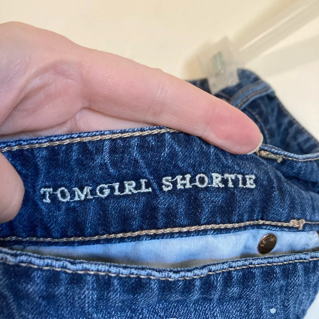 American Eagle Outfitters Tomgirl Shortie Distressed Ripped Denim Shorts - Image 3