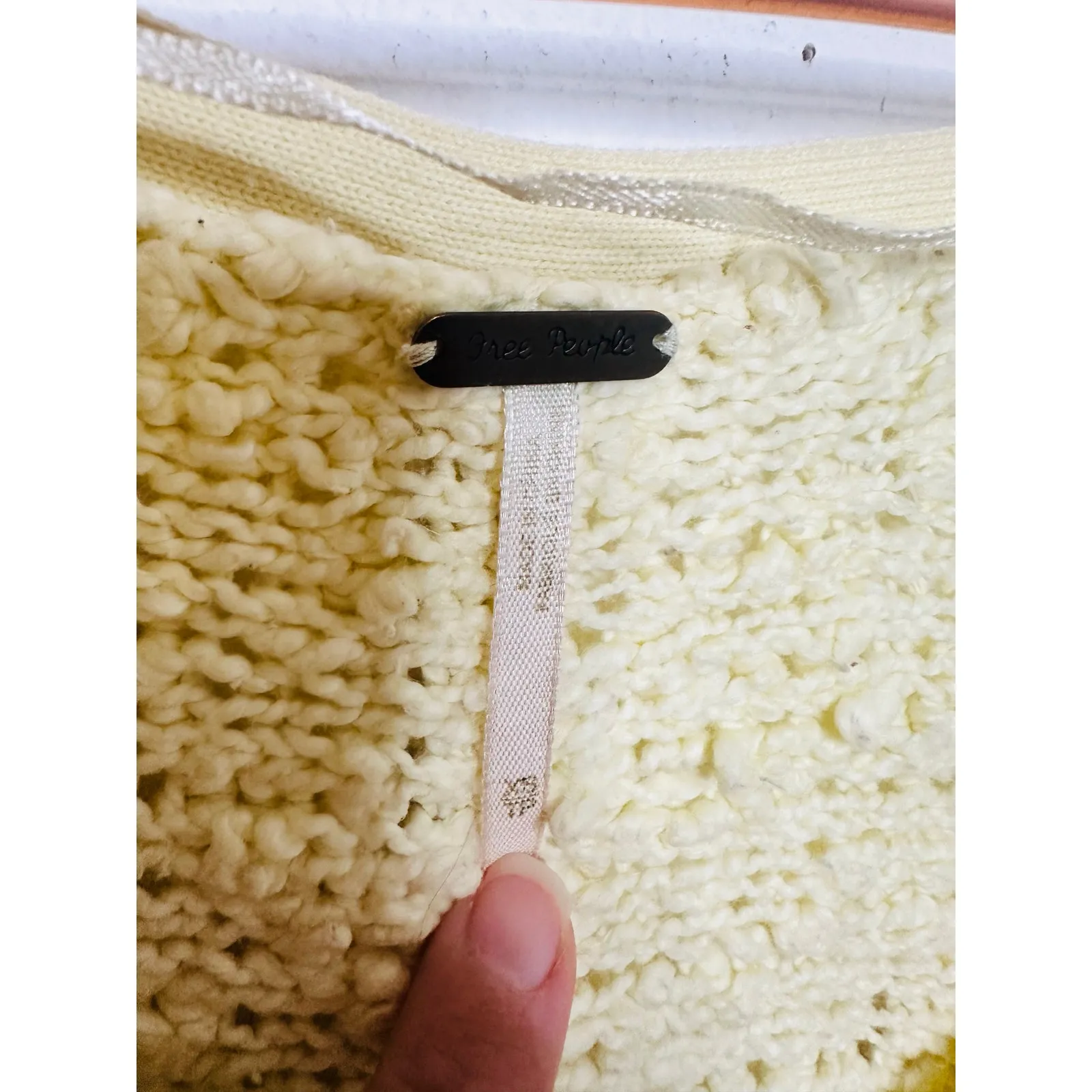 FREE PEOPLE Songbird Pastel Butter Yellow Soft Boucle Vneck Sweater size XS - Image 6