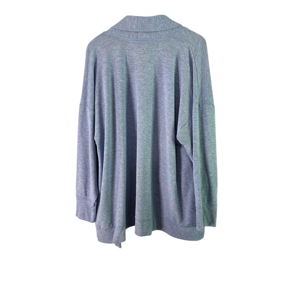 Cupio Drape Front Cardigan Sweater Open Knit Lightweight Blue 2X - Image 7