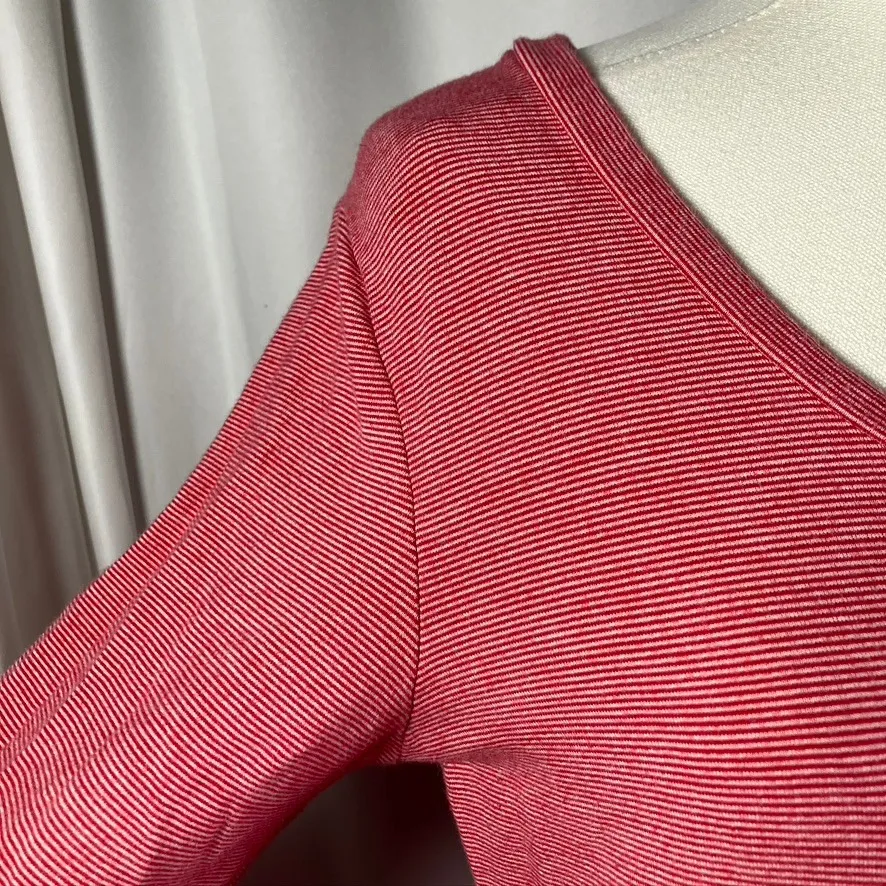 Soma Intimates Women's Bamboo Cotton Blend‎ Lounge Sleep Shirt Dress Red Small - Image 3