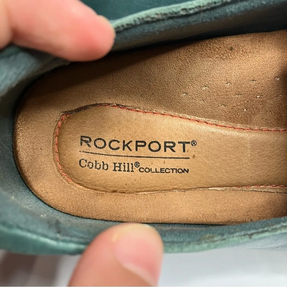 Rockport Cobb Hill leather twist slip on shoes dark teal‎ size 8 Blue - Image 6