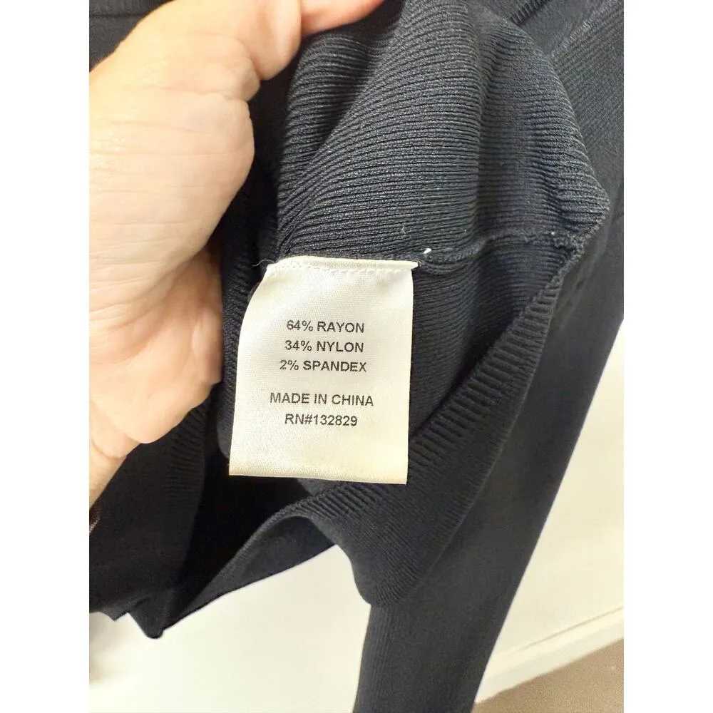 Michael Costello x REVOLVE Asym Cut Out Dolman Ribbed Crop Sweater Black Medium - Image 5