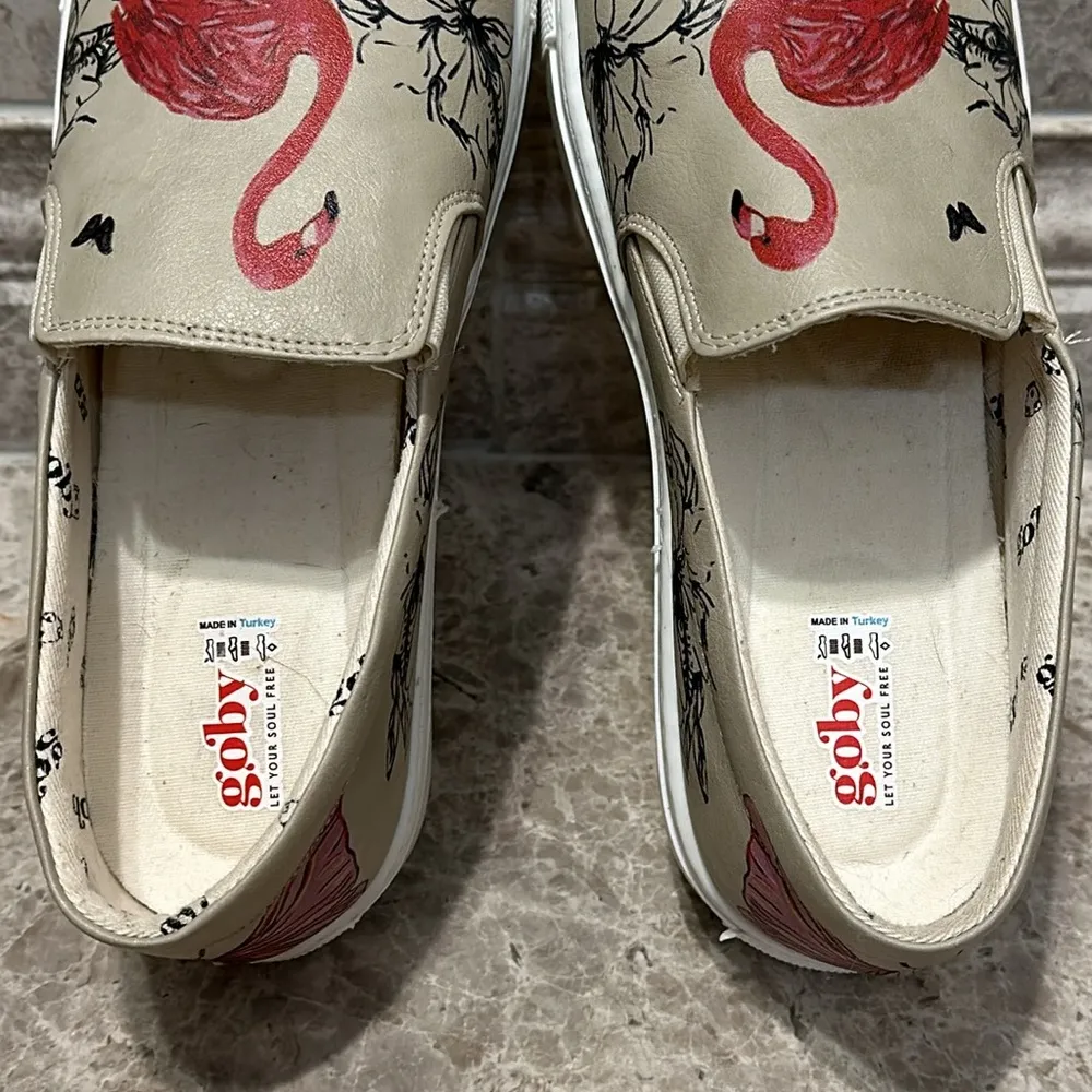 GOBY Flamingo Sneaker Shoes VN4030 Size 39 Tan - Image 12