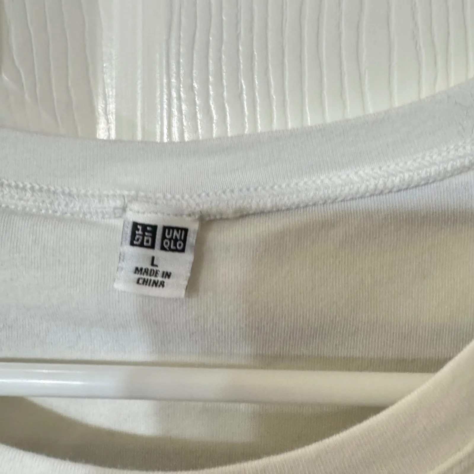 Uniqlo Striped Bra Tee Shirt Women Size L Black White Cotton Spandex OLDSTOCK - Image 2