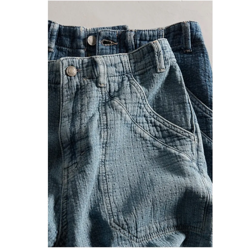 Free People Bohemian Relaxed Midnight Voyage Harem Jeans Dark Wash Size Large - Image 14