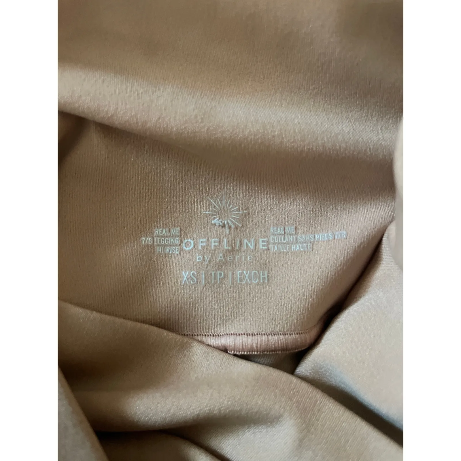 Offline by AERIE 7/8 High Rise Twist Legging Beige Activewear Minimalist Yoga XS - Image 3