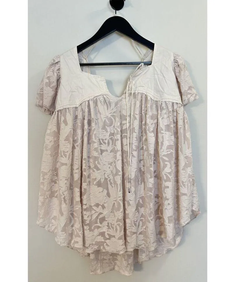 FREE PEOPLE Sunrise To Sunset Top in Champagne Dream Size Medium - Image 6