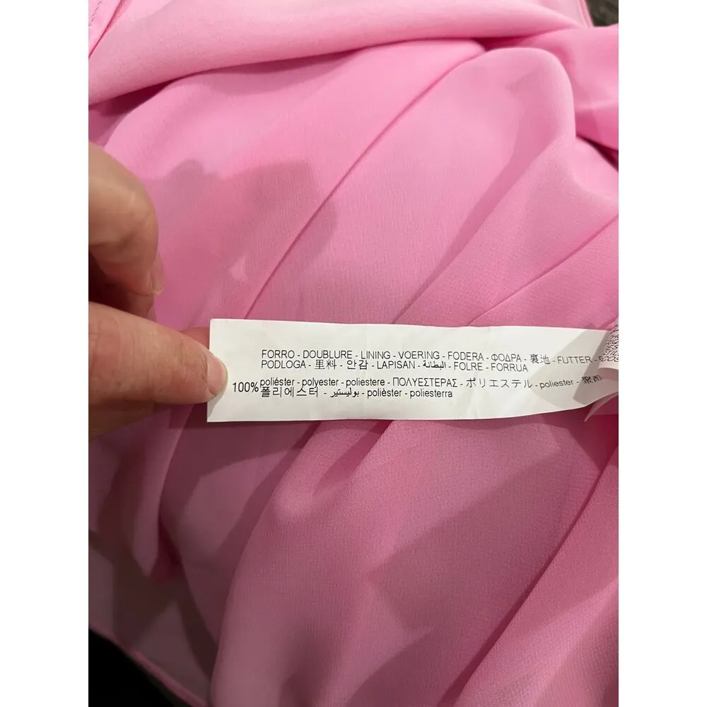 Zara Bubblegum Pink Satin Wrap Skirt Sz XS - Image 7