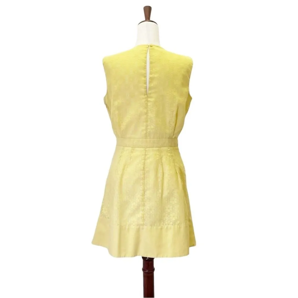 See By Chloe Yellow Sleeveless Floral Overlay Keyhole Back Dress Women’s Size 10 - Image 6