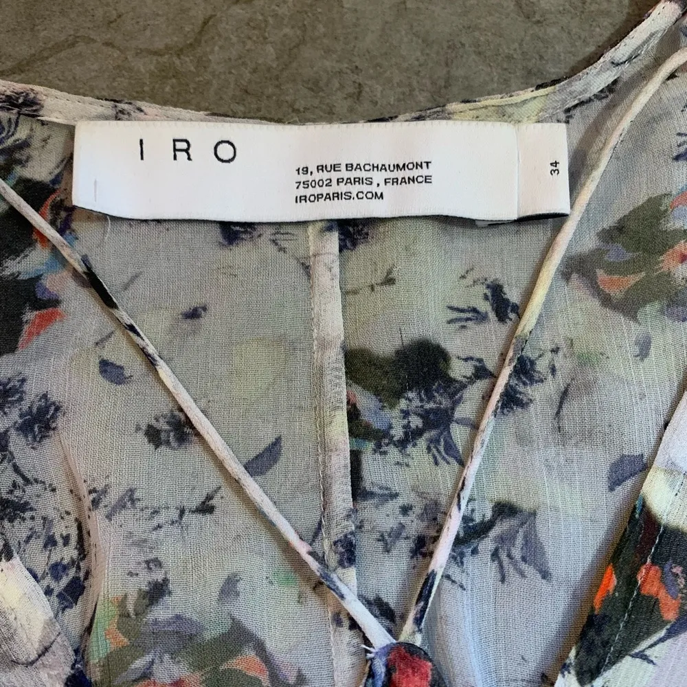 IRO Floral Willow Tent White Floral Ruffle Printed Maxi Dress Sz 34 US 4 EUC - Image 4