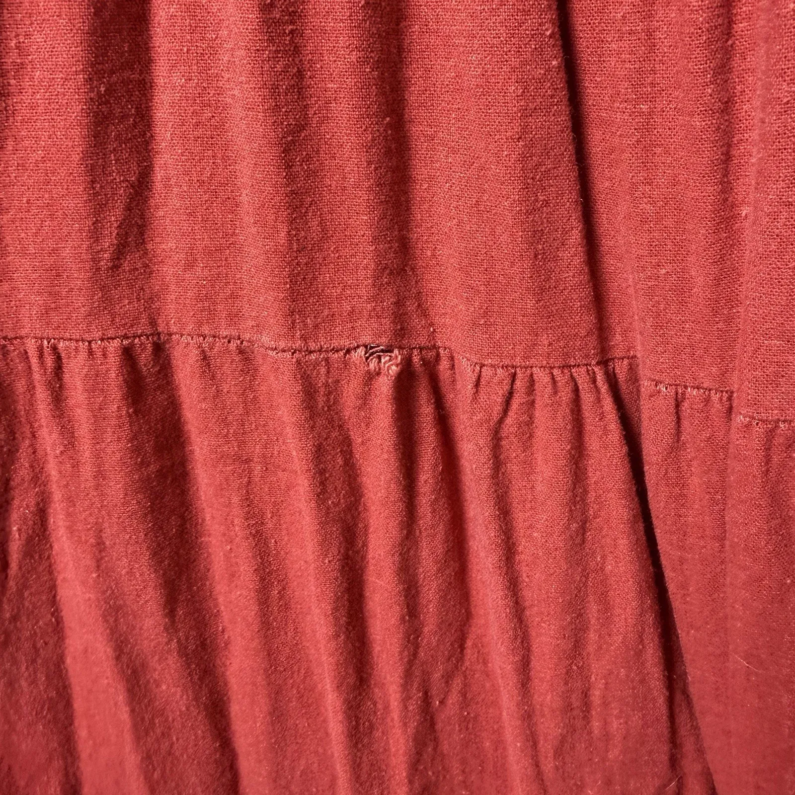 Anna Rae Red Orange Tiered Maxi Dress Sundress Linen Blend Women's Size L Size L - Image 10