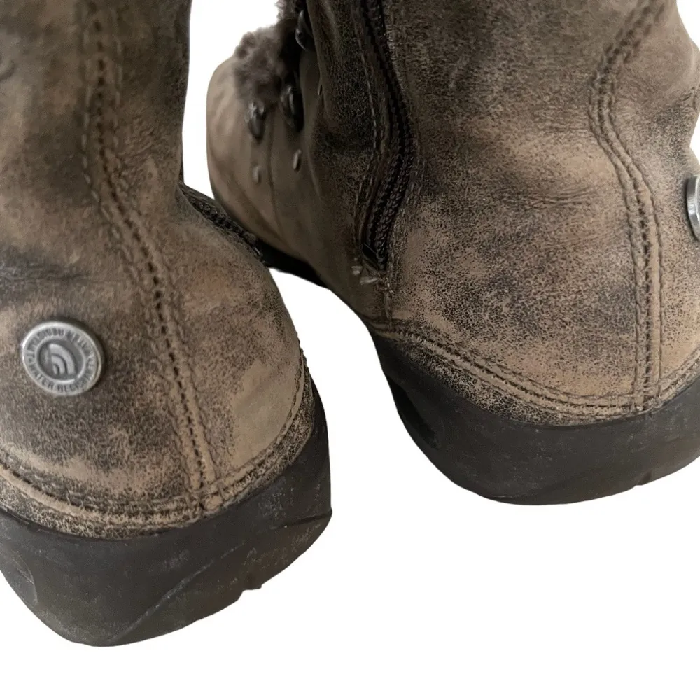 THE NORTH FACE Adrianne IV Boots Suede Plush Lining Brown Taupe Lace Up Size 8.5 - Image 6