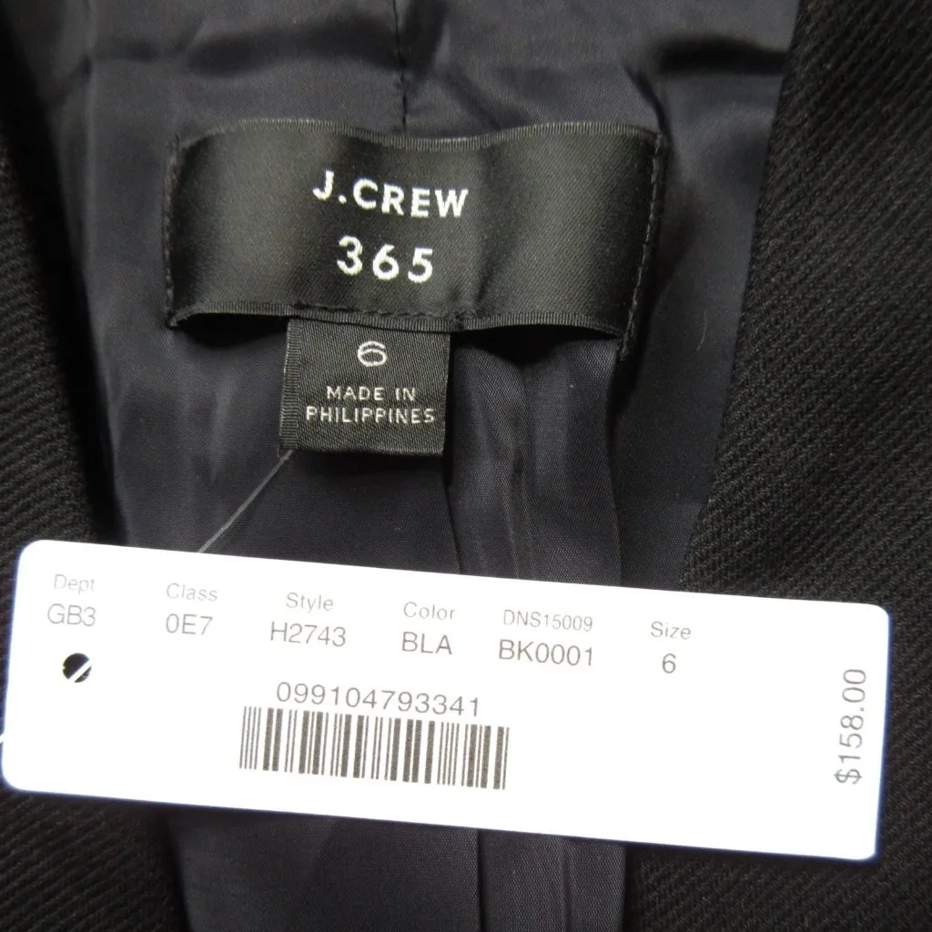 NWT J.Crew Going Out Blazer in Black Stretch Twill Open Front Jacket 6 - Image 3